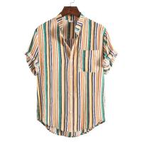 Camisa de manga corta con estampado de cuello hawaiano para hombre, forro floral, 2020 - details 36