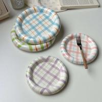 Bonita plato único de cerámica coreana para pastel, comida, cena, desayuno, postre, ensalada, plato decorativo, mesa - details 4