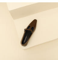 Nuevos zapatos británicos de cuero suave, zapatos pequeños de cuero, tacón grueso, tacón bajo, zapatos Marie - details 15