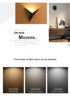 Lámpara de pared triangular LED moderna y minimalista para dormitorio, estudio, habitación de hotel, mesita de noche, lámpara frontal de espejo - details 1