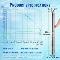 SucceBuy Bomba sumergible de pozo profundo, bomba de agua de acero inoxidable, para riego industrial y uso doméstico - details 7