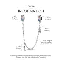 Cadena de Seguridad de Plata 925 con Piedra Principal de Zirconia en Color para Creación de Joyería Pulsera Original - details 5