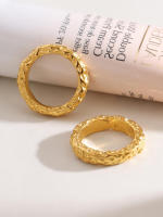 Anillo Karst Irregular de Estilo Fresco para Mujer Anillo Dedo de Oro Brillante Anillo de Boda Joyería Gifalo de Novia - details 6
