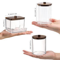 Juego De Organizadores Para Baño Con Porta-almohadillas Y Caja De Almacenamiento Con Tapa De Plástico Transparente Juego De Jarra Para Almacenar Artículos Diversos - details 4
