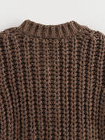 TRAFZA-suéter sin mangas con cuello redondo para mujer, cárdigans holgados e informales de una sola botonadura, color liso, a la moda, otoño, 2024 - details 11