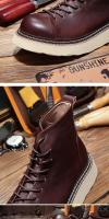 Botas de hombre de alta gama de cuero, zapatos de hombre de piel de vaca de capa superior - details 10