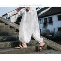 pantalones de marca al aire libre para hombres Lce seda dragón flor oscura bombachos sueltos pantalones casuales de pierna ancha de alta calidad para hombre - details 21