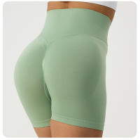 Pantalones cortos de yoga para levantamiento de glúteos para mujer, cintura alta, control de barriga, fruncidos - details 6
