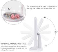 LZ1217 Espejo de Maquillaje, Espejo Tri-Fold con Aumento de 1x/2x/3x/10x, Pantalla Táctil Ajustable y 22 Luces LED, Espejo Iluminado para Tocador, Espejos Cosméticos de Encimera (Blanco) - details 2