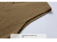 Chaleco De Punto Para Hombre Versátil Y Casual Con Cuello V Sin Mangas Cómodo Y Caliente De Color Sólido Para El Día a Día - details 14