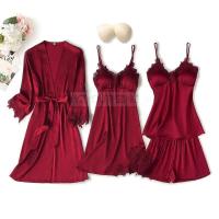 Conjunto de mujer y encaje, pijama de verano con pantalón, ropa casual para el hogar, bata estilo kimono, PJS - details 4