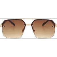 Gafas de sol de aviador cuadradas vintage para hombre, estilo piloto de los años 70, modernas gafas de sol de conducción de metal semi sin montura. - details 7