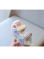 Sandalias deportivas para niñas, moda de verano 2025, nuevos zapatos de playa para niños con corazones dobles, sandalias informales dulces de princesa clásicas suaves - details 9