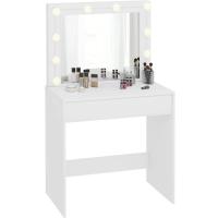 Tocador de Maquillaje Moderno con Luz LED y Espejo Grande Mueble de Dormitorio con 2 Cajones y 3 Compartimentos Abiertos - details 8