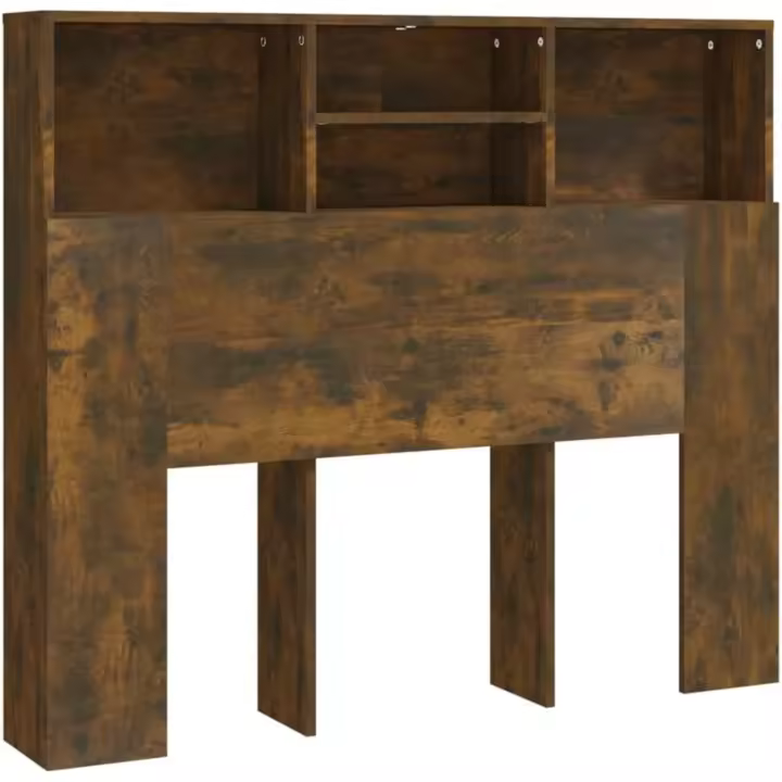 Mueble de Cabeza de Armario de Dormitorio Blanco Estantería de Pared con Almacenamiento - 1