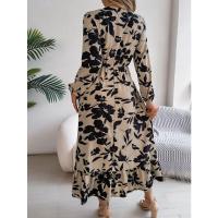Vestido casual de manga larga con volantes para mujer, cintura de flores, otoño e invierno - details 3