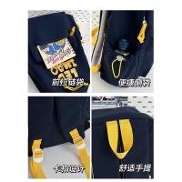 Mochila coreana simple de color sólido con alfabeto para estudiantes, mochila ligera de gran capacidad para viajes, mochila informal versátil - details 5