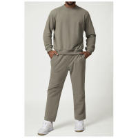 Sudadera deportiva casual de cuello redondo para hombres, color sólido, sudadera para uso en casa y viajes - details 2