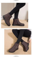 Zapatos de algodón, tacones planos bajos informales, botas de nieve de tubo corto de invierno para mujer, talla grande, zapatos para mamá - details 6