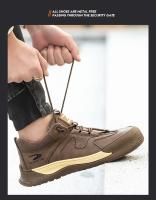 Zapatos de trabajo con punta compuesta para hombre, zapatillas de seguridad de cuero indestructibles, antigolpes, antipinchazos, aislamiento, 6KV - details 16