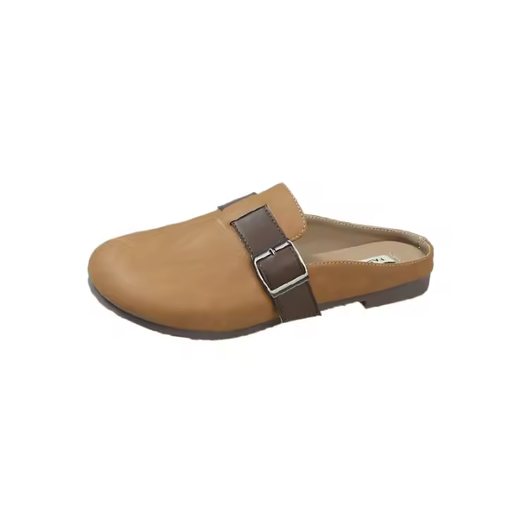 Zapatillas retro con bolsa en la cabeza y suela blanda, zapatos de moda de primavera, nuevos zapatos casuales y versátiles para mujer con suela plana y medio arrastre. - 1