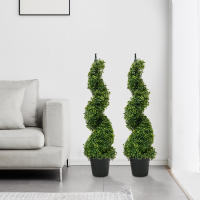 Planta en maceta de simulación en forma de torre de árbol en espiral de 2 piezas para decoración del hogar, vestíbulo, oficina, cocina, escuela, estudio, sala de estar 90 cm * 35,4 pulgadas - details 1