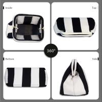 Bolso de mano de playa a rayas de ganchillo para mujer, bolso plisado de dumpling, color bloqueado, Verano - details 5
