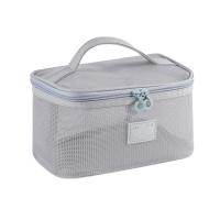 Bolsa de maquillaje de mano de malla portátil informal, bolsa de aseo de almacenamiento con cremallera ligera, estuches de cosméticos cuadrados de gran capacidad para exteriores - details 11
