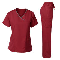 Uniforme quirúrgico de alta calidad para mujer, Tops y pantalones de Spa para salón de belleza clínico de Hospital, conjuntos de uniformes médicos para enfermería. - details 14