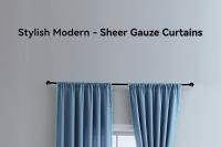 Cortinas de Salón con Efecto Lino,Cortina translúcida, Decoración del Hogar Moderna para Dormitorio,Comedor y Estudio - details 0