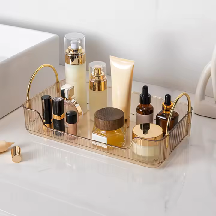 Elegante caja de almacenamiento de maquillaje para baño, inodoro y tocador. - 1