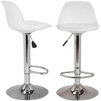 Taburetes de Cocina Ajustables en Altura Estilo de Bar con Resalto de Cuero Sintético+Plástico - details 4