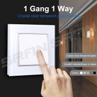 Interruptor de pared estándar europeo, panel de vidrio templado, 82mm x 82mm - details 0