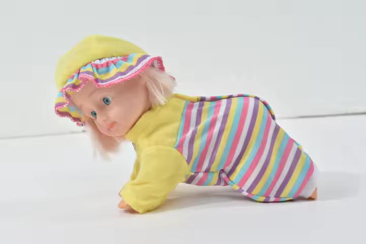 Muñeca de Música Encantadora a Crawl de 10 Pulgadas Hermosa Niña Eléctrica Que Canta y Baila Juguete Divertido para Bebés Pequeños - 1