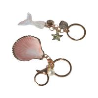 Llavero con forma de estrella de mar, concha, corazón, concha, bola de cristal, llavero con cola de sirena, estilo playero, cola de sirena - details 2