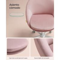 Silla de Oficina en Casa, Silla Giratoria de Algodón y Lino, Silla de Escritorio, Acolchada con Espuma, Altura Ajustable, para Estudio, Dormitorio, Azul Pálido OBG020Q01 - details 29