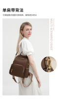 Mochila de moda para mujer, bolsos resistentes a la suciedad, elegantes bolsos traseros de Color café, bolsos de libros informales con estilo para niñas, bolsillos espaciosos antirrobo - details 5