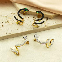 Pendientes Colgantes En Forma De Serpiente Vintage Para Mujeres Y Niñas Con Cristales Metal Color Oro Accesorios Punk Especial Regalos Joyería - details 4