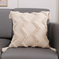 ANUMEI-funda de cojín bohemia de 45x45cm, 30x50cm, Beige, decorativa, cuadrada, de macramé - details 17