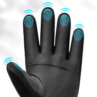 Guantes de esquí de invierno impermeables, guantes de nieve, deportes al aire libre, Snowboard, esquí, pantalla táctil, guantes de lana, antideslizantes, cálidos, dedos completos - details 1