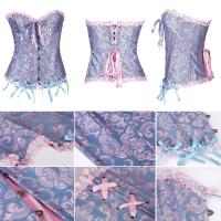 Summarze-vestido gótico elegante, corpiño de satén con encaje, corsé sobre el busto, corpiño - details 1
