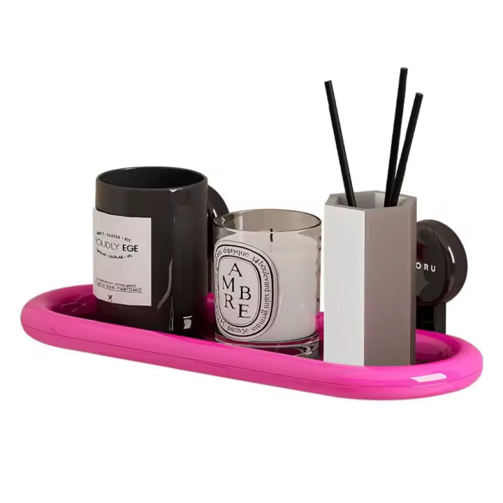 Estante de almacenamiento con ventosa de dopamina, estante de almacenamiento para colgar en la pared, organizador de artículos de tocador duradero de alta calidad - 1