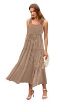 2025 vestido largo sin espalda cansado y suave informal de verano para mujer, vestido estilo chaleco - details 1