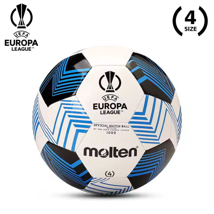 Balón de fútbol Molten F5U1000-348 Liga Europea Copa cosido a máquina, cuero suave PU, tamaño 5/tamaño 4, para partidos y entrenamiento - 1