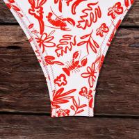Traje de Baño Ajustable con Espalda Desnuda Diseño de Cinturón Rojo para Mujeres - details 6