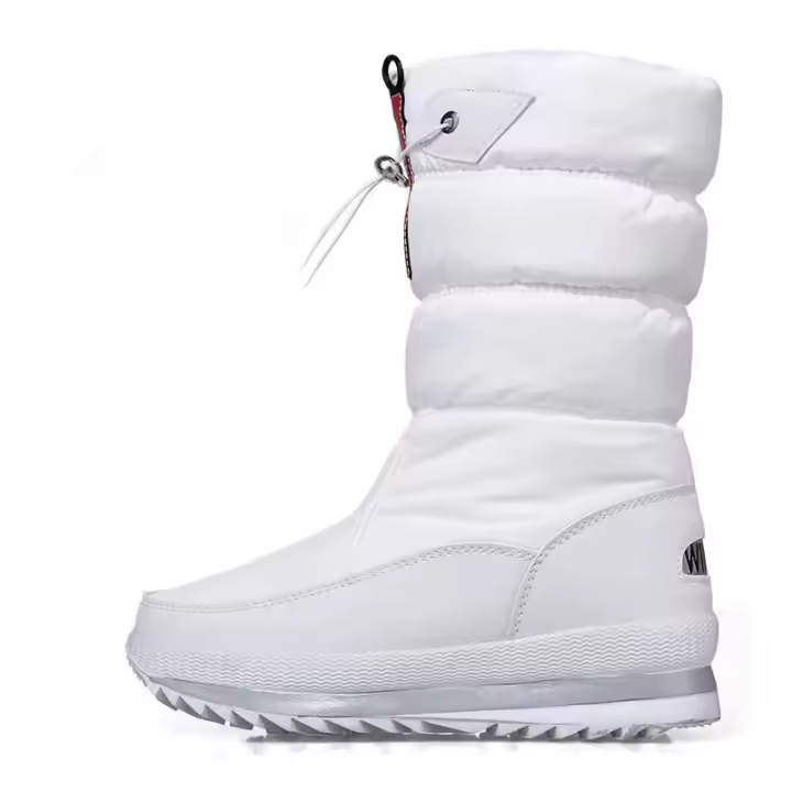 Botas de nieve de terciopelo para mujer, botas de algodón casuales gruesas de caña media cálidas antideslizantes - 1