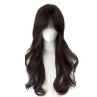 Peluca sintética de estilo coreano con flequillo, postizos con clip, peluca larga ondulada y rizada, cabello falso invisible, cosplay, pelucas de lolita para mujer - details 9