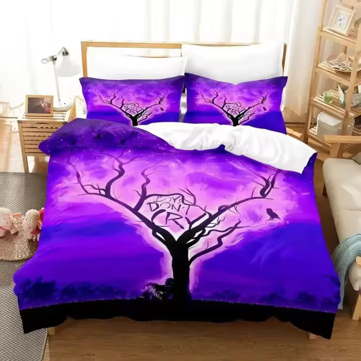 Juego de Ropa de Cama de Ondas de Rapper 3D Cubierta de Edredón, Funda de Almohada, Agasajo para Rey y Reina Tamaño de Cama Grande Ropa de Cama para Hombres y Mujeres - 1