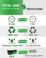 Batería de litio LiFePO4 BMS, 12V, 300Ah, 10000 + bicicleta autocaravana, Tiendas de Barco - details 4