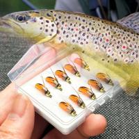 5/10 Uds moscas húmedas cebo pesca con mosca para lubina trucha Lucio salmón cabeza de latón Caddis Ninfa cebo de pesca hecho a mano señuelo de pesca de insectos artificiales - details 1